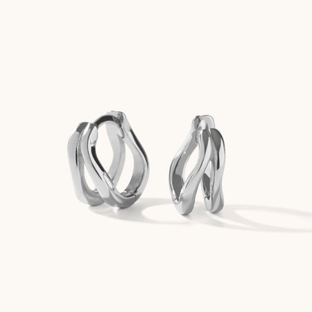 Wavy Hoops Silver